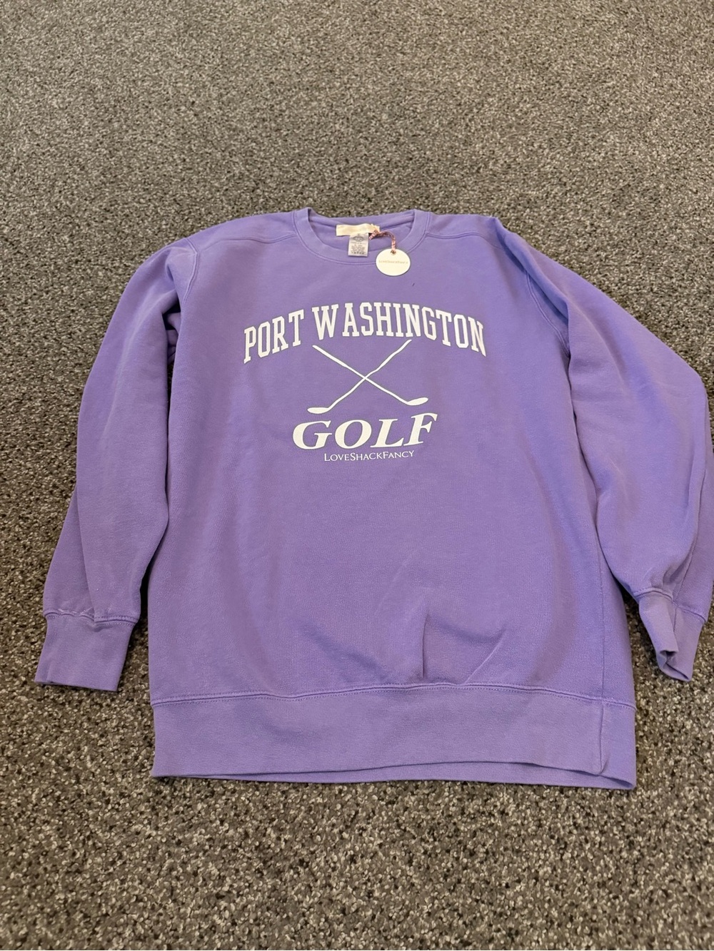 LoveShackFancy Lavender Port Washington Golf Crewneck Sweatshirt